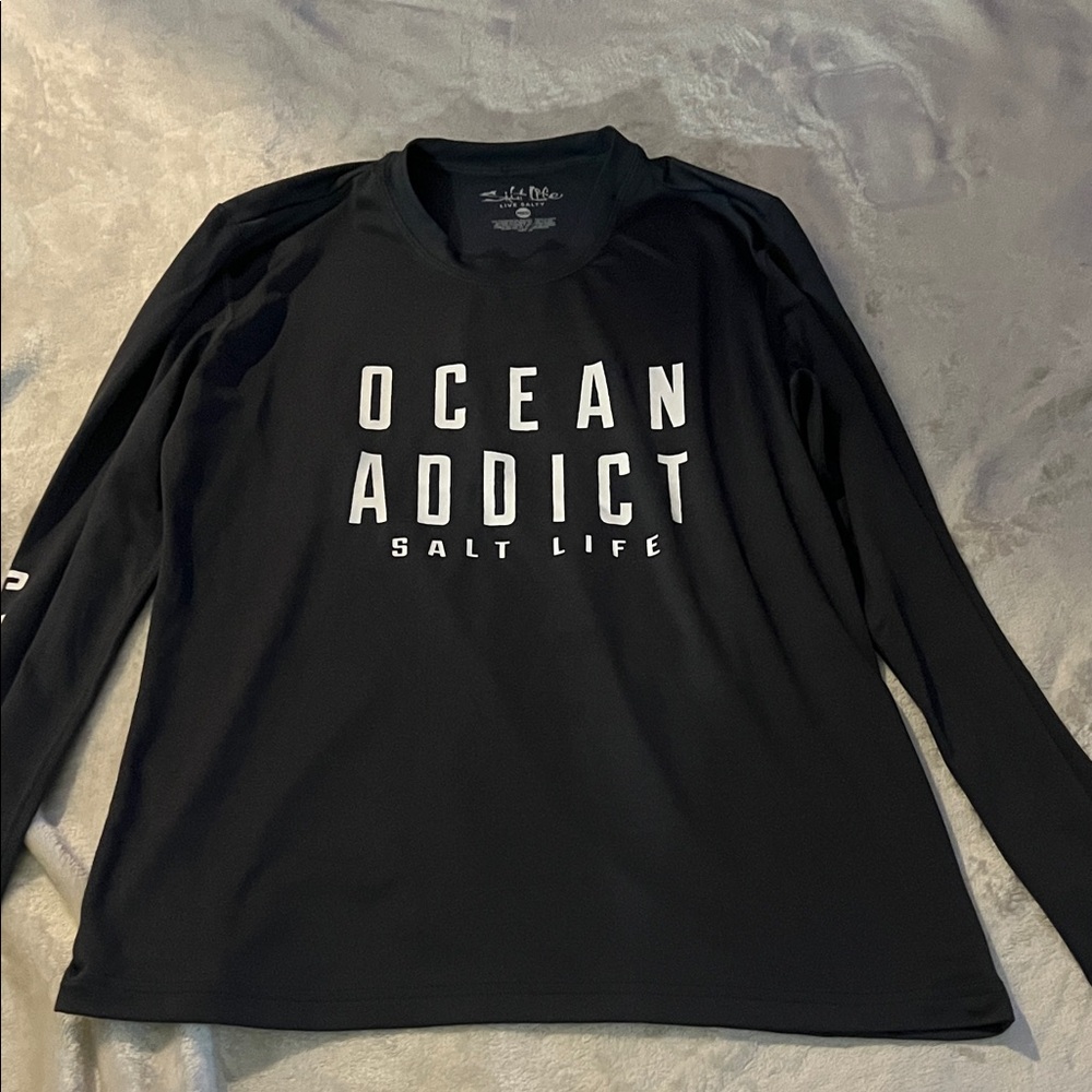 Salt Life Black Ocean Addict Long Sleeve Tee